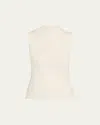 Veronica Beard Nellie Ribbed Shell In Off White