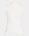 Veronica Beard Nellie Ribbed Shell In Off White