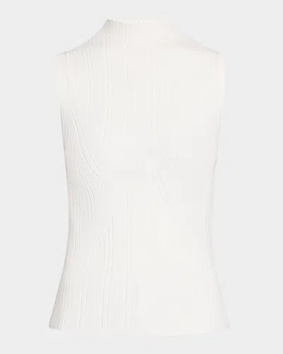 Veronica Beard Nellie Ribbed Shell In Off White