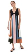 Veronica Beard Nelly Pleated Maxi Dress In Dove Multi