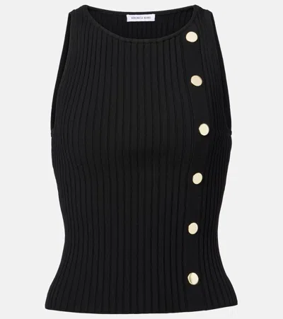 Veronica Beard Nelson Embellished Ribbed-knit Top