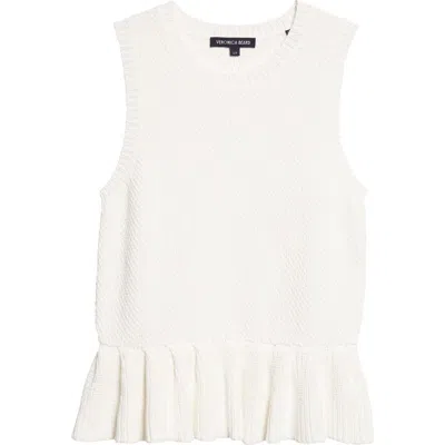Veronica Beard Nemyah Peplum Tank Sweater In White
