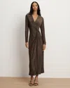 Veronica Beard Neomie Metallic Midi Dress In Brown