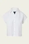 Veronica Beard Nestor Button-up Crop Top In White