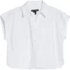 Veronica Beard Nestor Button-up Crop Top In White