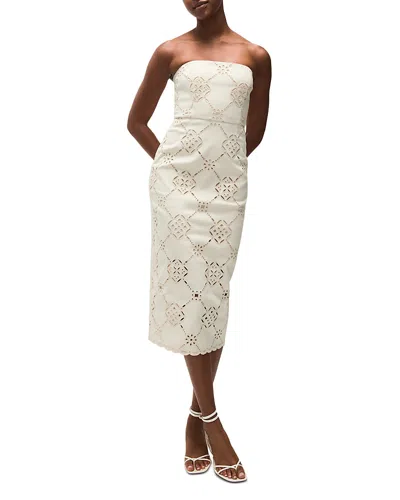 VERONICA BEARD NETIA STRAPLESS EMBROIDERED DRESS