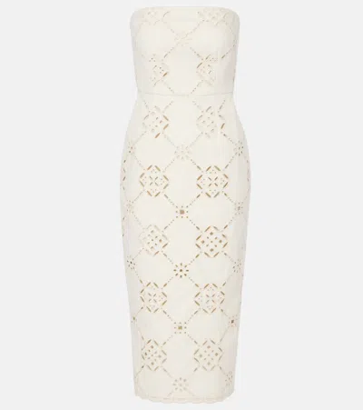 VERONICA BEARD NETTIA EMBROIDERED COTTON MIDI DRESS