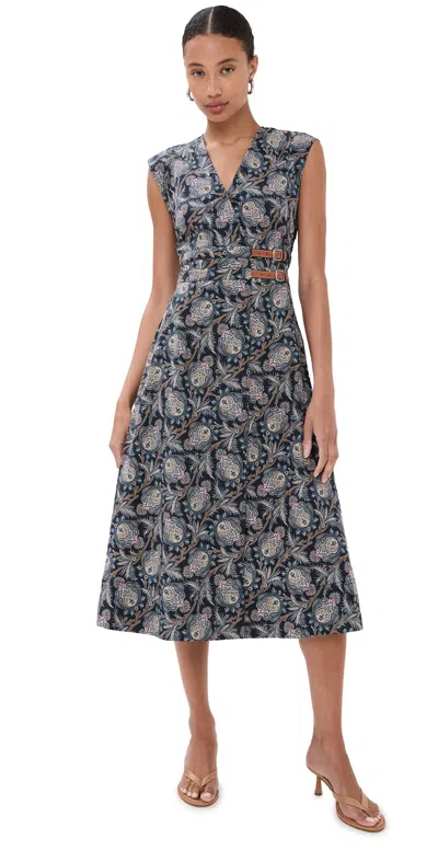 Veronica Beard Nilsen Dress Black Multi In Blue