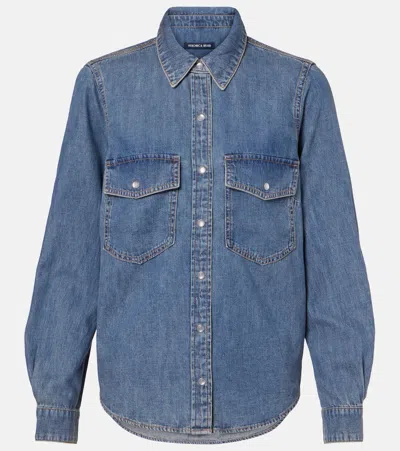 Veronica Beard Noah Denim Shirt In Blue