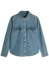 Veronica Beard Noah Denim Shirt In Blue