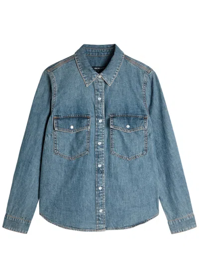 Veronica Beard Noah Denim Shirt In Blue