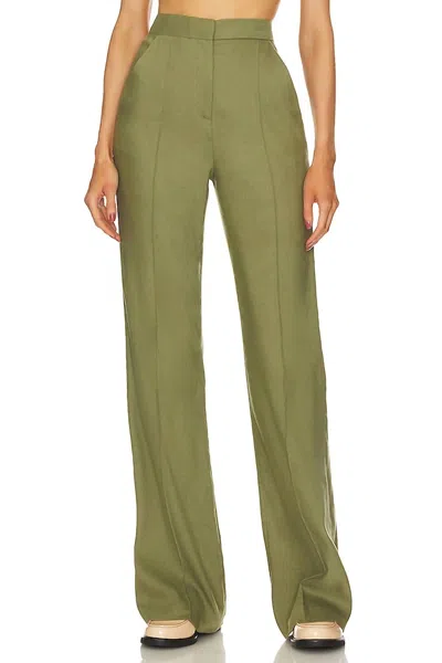 Veronica Beard Noda Pants In Bright Army In Brown