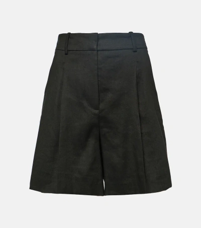 Veronica Beard Noemi High-rise Linen-blend Shorts In Black