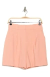 Veronica Beard Noemi High Waist Linen Blend Shorts In Coral
