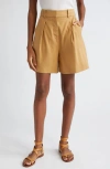 VERONICA BEARD VERONICA BEARD NOEMI HIGH WAIST LINEN BLEND SHORTS