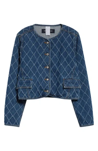 Veronica Beard Nolita Diamond Pattern Denim Jacket In Blue Diamond
