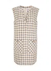 Veronica Beard Nomi Minikleid Aus Tweed Aus Einer Baumwollmischung Mit Karomuster In Cream