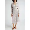 Veronica Beard Noor Striped Satin-twill Midi Wrap Dress In Neutral