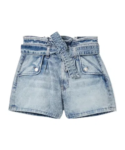 Veronica Beard Nori With Belted Denim Shorts In Blue