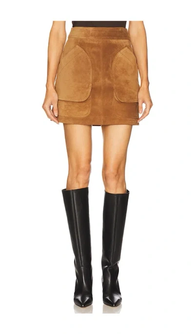 Veronica Beard Norwood Suede Miniskirt In Brown