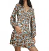 Veronica Beard Nyjah Floral Long Sleeve Silk Minidress In Lake Mist Multi In Multi