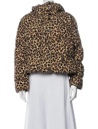 Pre-owned Veronica Beard Nylon Animal Print Down Jacket W/ Tags In Neutrals