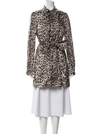 Pre-owned Veronica Beard Nylon Animal Print Trench Coat