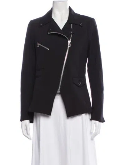 Pre-owned Veronica Beard Nylon Biker Jacket In Black