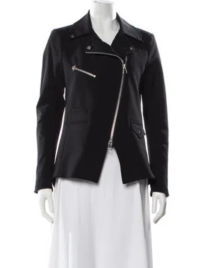 Pre-owned Veronica Beard Nylon Biker Jacket In Blue