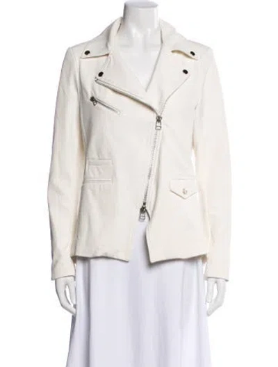 Pre-owned Veronica Beard Nylon Biker Jacket In Neutral