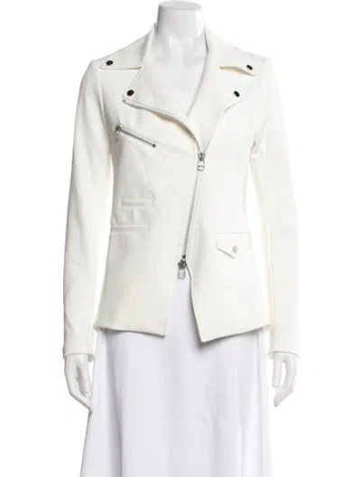 Pre-owned Veronica Beard Nylon Biker Jacket In Neutral