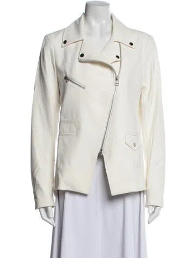 Pre-owned Veronica Beard Nylon Biker Jacket In Neutrals