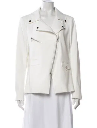 Pre-owned Veronica Beard Nylon Biker Jacket W/ Tags In White