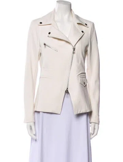 Pre-owned Veronica Beard Nylon Biker Jacket In White