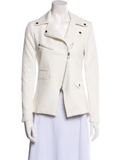 Pre-owned Veronica Beard Nylon Biker Jacket In White