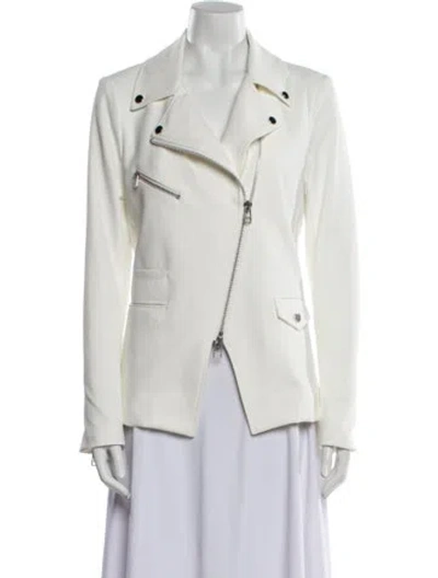 Pre-owned Veronica Beard Nylon Biker Jacket In White