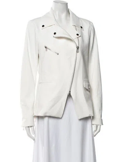 Pre-owned Veronica Beard Nylon Biker Jacket In White