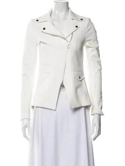Pre-owned Veronica Beard Nylon Biker Jacket In White