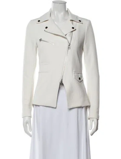 Pre-owned Veronica Beard Nylon Biker Jacket In White