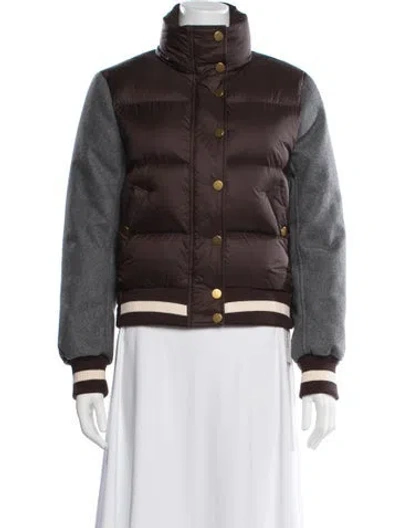 Pre-owned Veronica Beard Nylon Bomber Jacket In Brown