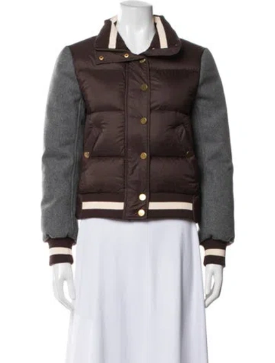 Pre-owned Veronica Beard Nylon Bomber Jacket In Brown