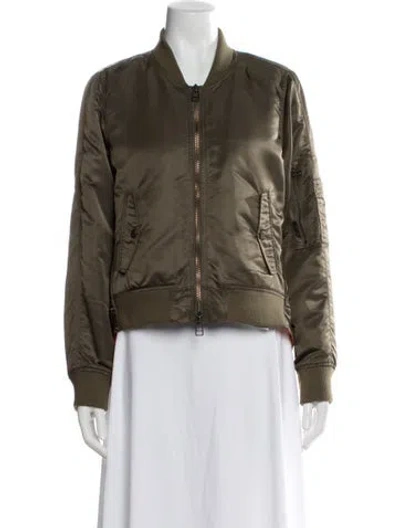 Pre-owned Veronica Beard Nylon Bomber Jacket In Green