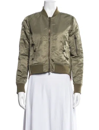 Pre-owned Veronica Beard Nylon Bomber Jacket In Green