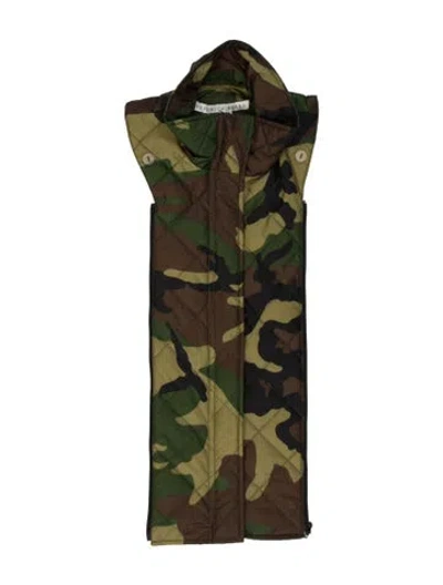 Pre-owned Veronica Beard Nylon Camouflage Print Top In Green