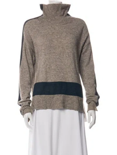 Pre-owned Veronica Beard Nylon Colorblock Pattern Sweater In Neutrals