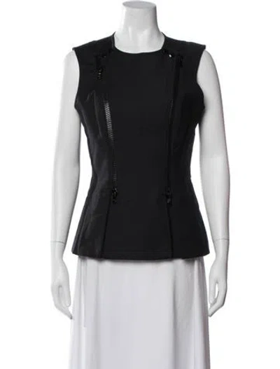 Pre-owned Veronica Beard Nylon Crew Neck Top In Black