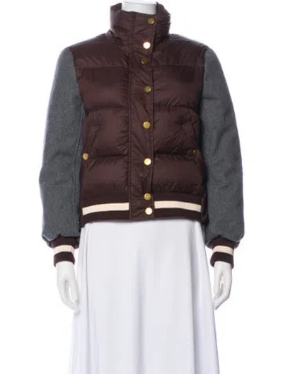 Pre-owned Veronica Beard Nylon Down Jacket In Brown