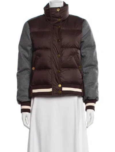 Pre-owned Veronica Beard Nylon Down Jacket In Brown