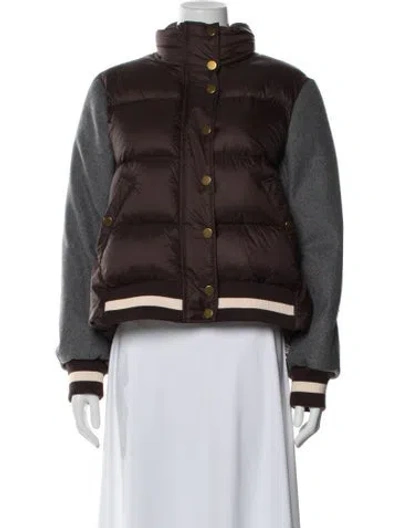Pre-owned Veronica Beard Nylon Down Jacket In Brown