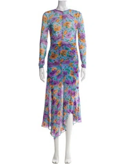 Pre-owned Veronica Beard Nylon Floral Print Skirt Set W/ Tags In Blue